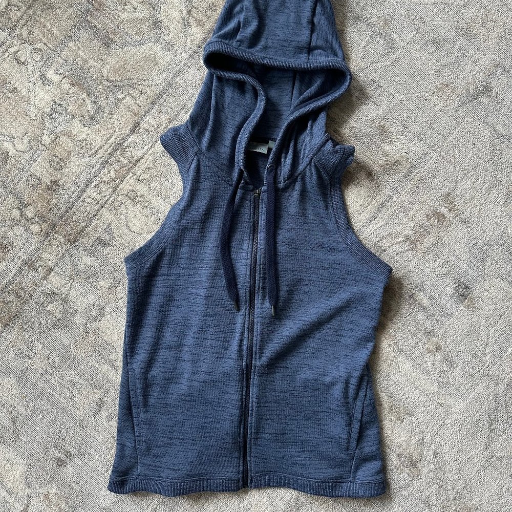 Athleta Blissful Balance Hooded Vest Blue Size XS